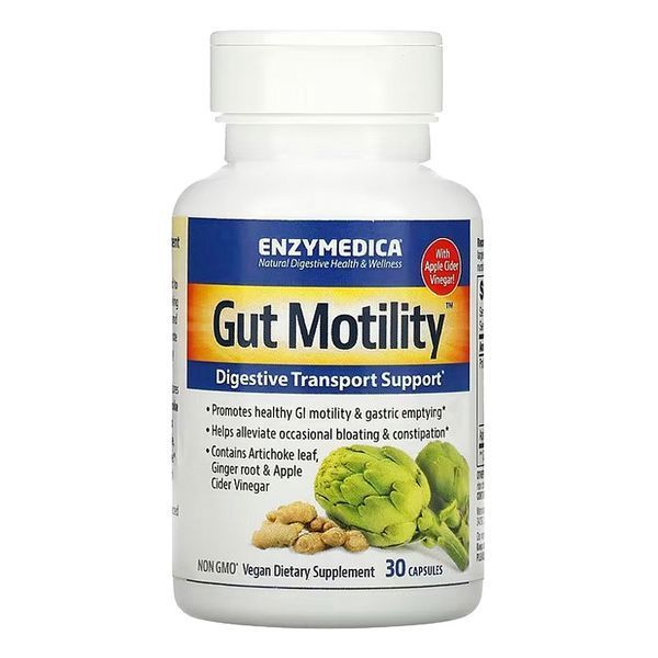Рослинний комплекс для моторики кишківника, Gut Motility, Enzymedica, 30 капсул