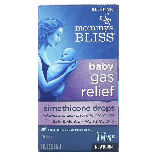 Капли от детских коликов, симетикон, вкус имбиря, Baby Gas Relief, Simethicone Drops, Mommy's Bliss, 30 мл