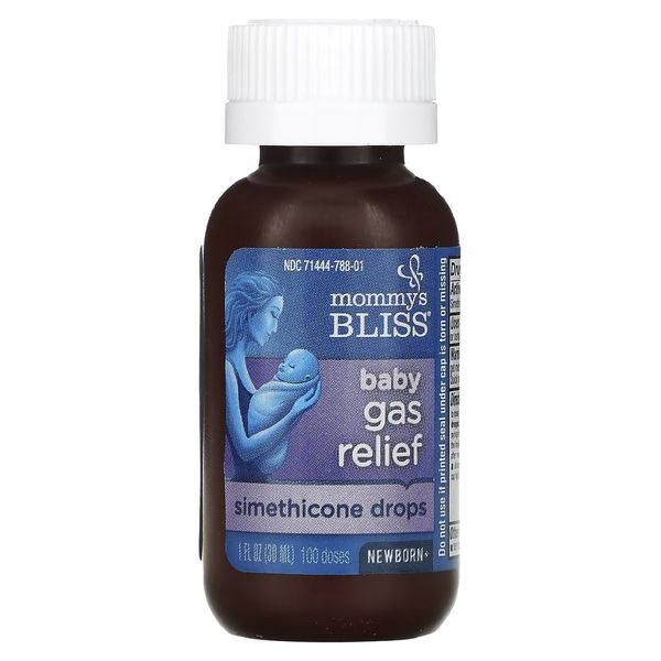 Капли от детских коликов, симетикон, вкус имбиря, Baby Gas Relief, Simethicone Drops, Mommy's Bliss, 30 мл