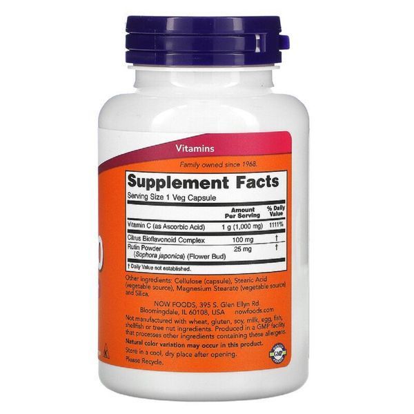 Витамин C-1000, Vitamin C-1000, Now Foods, 100 вегетарианских капсул