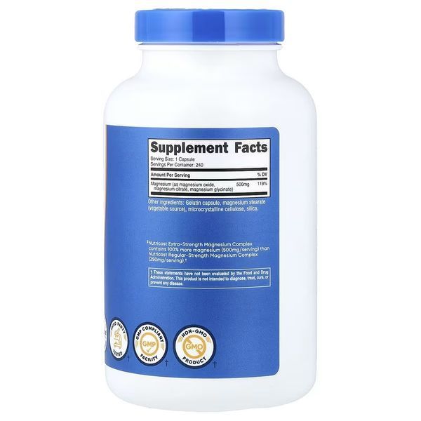 Комплекс магния, 500 мг, Magnesium Complex, Nutricost, 240 капсул