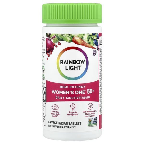 Мультивитамины для женщин 50+, Women's One 50+, High Potency, Rainbow Light, 60 таблеток