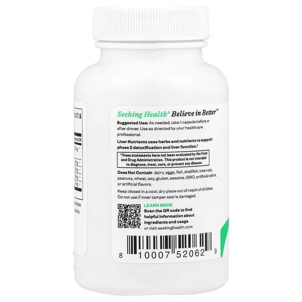 Поживні речовини для печінки, Liver Nutrients, Seeking Health, 60 капсул